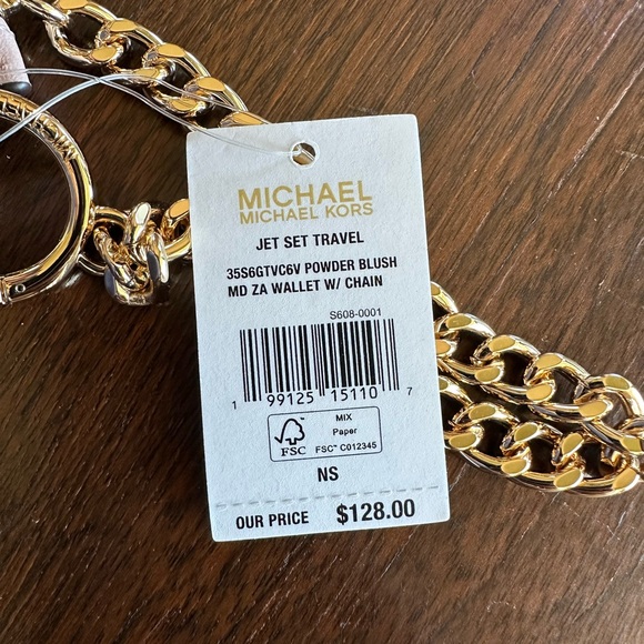 Michael Kors Gold Chain Cash/Cardholder in Powder Blush - Picture 6 of 6